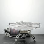 CAMPINGMOON Camping Toaster for Gas Stove Top Fire Grill Grid 304 Stainless Steel Bread Toasters Cooking Grill With Anti Scalding Mesh Fork Medium Size US-1615