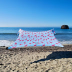 Neso Gigante Portable Beach Tent Sun Shelter - Lightweight Beach Shade Canopy - Easy Setup for Family Outings - Patented Reinforced Corners - UPF 50+ Sun Protection - 8ft Tall, 11 x 11ft - Flamingos