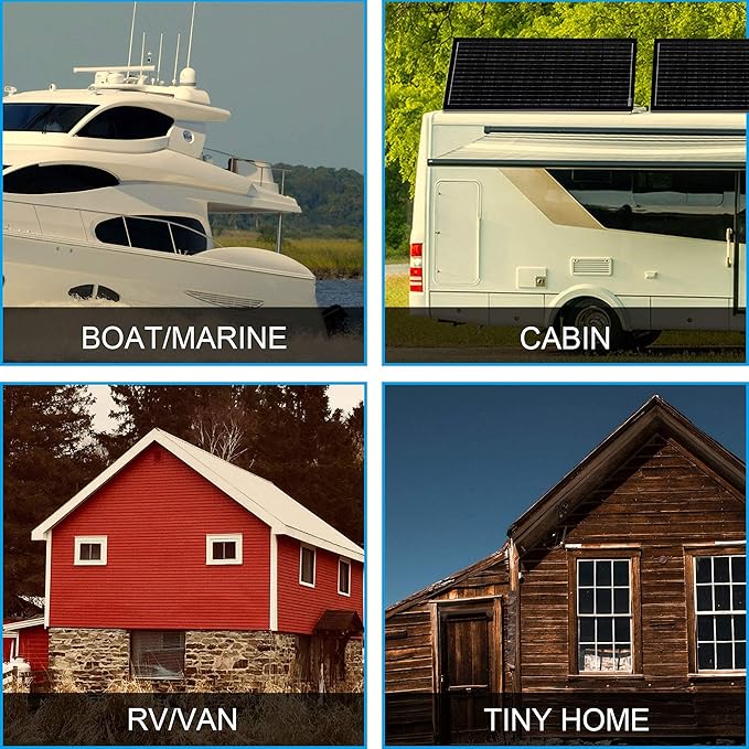 ACOPOWER 400 watt Solar Panels,High Efficiency Black PV Module Power 2x200W Mono RV Solar Panel for 12/24 Volt System,RV Marine Boat Cabin and Other Off Grid System