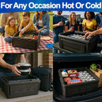Chill Ice Collapsible Cooler Foam Chest Box - Insulated, Foldable, Portable, Lightweight, Iceless & Waterproof - Large Black