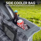 Oversized Camping Chair Padded Camping Chairs Heavy-Duty Foldable Camping Chairs with Cup Holder and Cooler Bag Portable Lawn Chair for Sports Outdoors-Support 450LBS, Grey