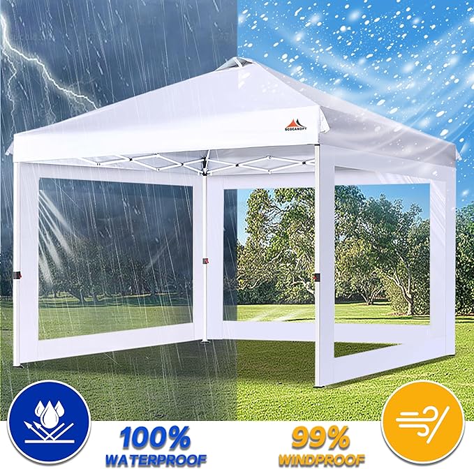 SCOCANOPY Clear Window Sidewall for 10x10 Canopy Frame, 3 Pack Sunwalls Only,(Turquoise)