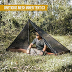 OneTigris Mesh Teepee Tent, Ultralight 1 Person Screen Room with Waterproof Bathtub Floor for Outdoor Camping Hiking Backpacking Bushcraft Tarp Hot Tent Shelter