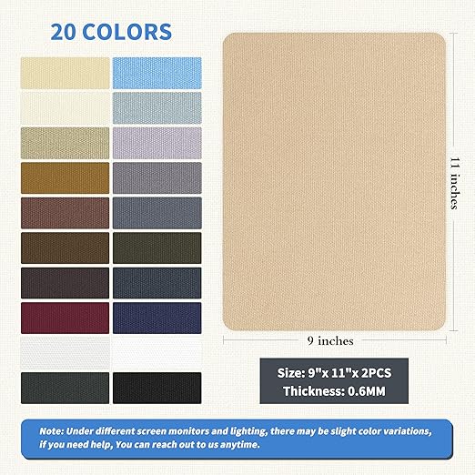 KING MOUNTAIN Canvas Repair Patch 9 x11 Inch 4 Pcs Self-Adhesive Waterproof Fabric Patch for Sofas, Tents, Furniture,Tote Bags, Car Seats (Khaki)