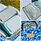 Kwang Min Insulated Insulated Cooler Bag,Reusable Large Lunch Bag for Women, Great for Outdoors,Camping,Party,Premium Quality,Adjustable Strap,Foldable