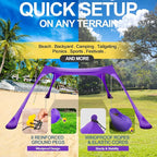 Buheco Beach Tent Pop Up Shade 7x7.5ft Beach Canopy Sun Shelter UPF50+ with 4 Foldable Poles Portable Carrying Bag Sand Shovel Ground Pegs Windproof Ropes for Outdoor Family Camping Fishing Picnic