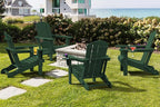 SERWALL Adirondack Chair with Cup Holders - Composite Adirondack Chairs HDPE Outdoor Chairs All Weather Use- Green