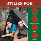 Emergency Thermal Tent -Reflective Mylar Survival Shelter-XL Size Waterproof Lightweight Tube Tent- Insulated Retains Heat & Fits 2 Adults in All Weather- Outdoors, Hiking, Bug Out Bag- 8 x 3 Feet