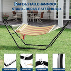 Universal Double Hammock Stand, 550-Pound Capacity, Heavy-Duty Hammock Stand for Outside, Fits 9 to 14 Foot Hammocks, Black
