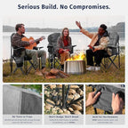 East Oak Oversized Camping Chair | 500LBS Support, 600D Oxford, Cup Holder & Side Pocket | Heavy Duty Camping Chairs | Ideal for Camping, Beach, Sports Events, Backyard & Tailgating | Gray
