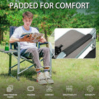 KingCamp XXL Oversized Directors Chair with Side Table, Folding Camping Chairs Heavy Duty 600lbs with Cooler Bag, Portable Camp Chair with Wide Seat for Hiking Fishing Lawn Outdoor and Sports