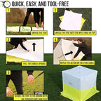 JAX3® Professional Work Tent | Pop Up | 6,2x6,2x7 Ft | Instant Quick and Easy Tool-Free Setup | Waterproof UV50+ | Splicing, Commercial Tent, Fiber Optic for Heavy-Duty Use