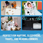 Jay Franco Kids Nap Mat with Embedded Pillow & Blanket – Soft 46"x20" Microfiber Sleeping Bag with Name Tag & Handle for School, Travel, Sleepover