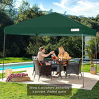 Best Choice Products 10x10ft Pop Up Canopy Tent, Outdoor Shade, 1 Person 1 Minute Set Up, Carry Case, 4 Weight Bags - Dark Green
