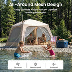 ABORON 2/6/8/10/12 Person Inflatable Camping Tent, Easy Setup Blow Up Tent with Hand Pump, PU3000mm Waterproof & Breathable 4 Season Glamping Tent for Outdoor Camping