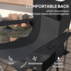 Outsunny Folding Rocking Camping Chairs for Adults, Portable Outdoor Rocking Chairs with Headrest, Cooler Bag, Cup Holder, Carry Bag for Picnic Outside and Outdoor Travel, 2 Pack, Black