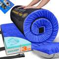 3 Inch Memory Foam Camping Mattress, Dual Layer Thick Sleeping Camp Pad for Car Tent Cot, Roll-Up Portable Glamping Floor Bed for Guests Sleepover