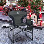 EVER ADVANCED Aluminum Lightweight Folding Director Chair, 350lbs Heavy Duty Camping Chair with Side Table & Storage, 19" Joint-Friendly Height Easy to Stand, Portable Makeup Artist & Vendor Chair