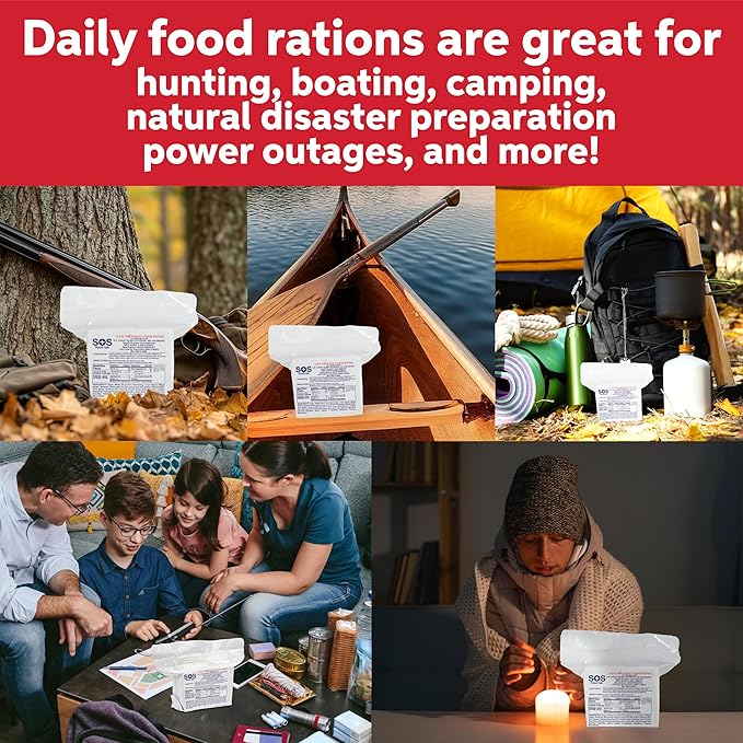 SOS Food Lab Emergency Food Bar - 2400 Calorie Ration (2 Pack Shortbread Cookie) - 2 Day/48 Hour Ready to Eat Supply for Camping, Hiking, Disaster Preparedness - 5 Year Shelf Life Energy Survival Food