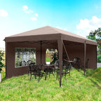 Outsunny 10' x 20' Pop Up Canopy Tent with 4 Sidewalls, Heavy Duty Tents for Parties, Outdoor Instant Gazebo with Carrying Bag for Garden, Patio, Coffee