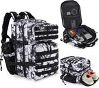 LHI Military Tactical Backpack for Men and Women 45L Army 3 Days Assault Pack Bag Large Rucksack with Shoe Compartment - Blue