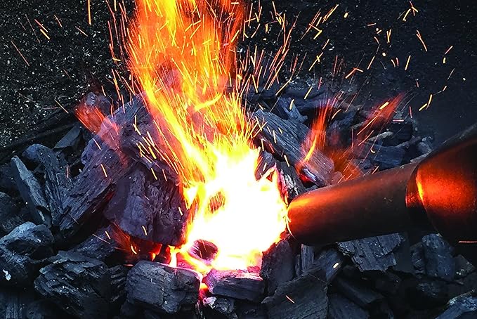 Bison Airlighter 420 | Orange | Cordless Fire Starter | Camping Essential | Torch Lighter | Perfect for Fire Pits, Camping, Charcoal Grills, Fireplaces | Refillable Butane with Built-in Blower