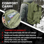 MediTac Rucksack Assault Trauma Tactical Kit Feat. SOF Tourniquet, Chest Seals, Clotting Gauze – Olive Drab