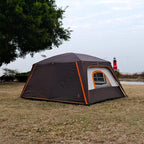 KTT Large Tent 8-10-12 Person,Family Cabin Tents,2 Rooms,2 Doors and 4 Windows with Mesh,Straight Wall,Waterproof,Double Layer,Big Tents for Outdoor,Picnic,Camping,Family Gathering