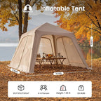 ABORON 2/6/8/10/12 Person Inflatable Camping Tent, Easy Setup Blow Up Tent with Hand Pump, PU3000mm Waterproof & Breathable 4 Season Glamping Tent for Outdoor Camping