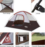 Camping Tent 2-4 Person, Waterproof Windproof Tent with Rainfly Easy Set up-Portable Dome Tents for Camping…