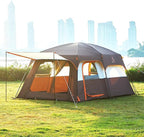 KTT Extra Large Tent 10-12-14 Person(Style-B),Family Cabin Tents,2 Rooms,3 Doors and 3 Windows with Mesh,Straight Wall,Waterproof,Double Layer,Big Tent for Outdoor,Picnic,Camping,Family Gathering