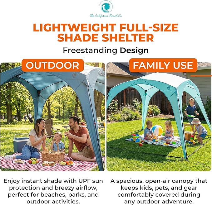 Pop ’N Go® Beach Canopy – Windproof, Beach Tent with Quick Setup, UV Shade, Lightweight & Portable Design – Perfect for Beach Days, Outdoor Play, Camping & Family Adventures (Sweet Mint)
