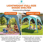 Pop ’N Go® Beach Canopy – Windproof, Beach Tent with Quick Setup, UV Shade, Lightweight & Portable Design – Perfect for Beach Days, Outdoor Play, Camping & Family Adventures (Sweet Mint)