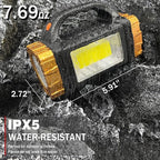 2-Pack Solar Flashlights High Lumens Rechargeable Outdoor Waterproof Spotlight LED Work Light Searchlight Lantern for Camping Emergencies