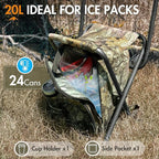 Portal Backpack Cooler Chair Fishing Chairs with Backrest Folding Camping Stool Compact for Outdoors Hiking Hunting Travel, Supports 350 lbs Capacity