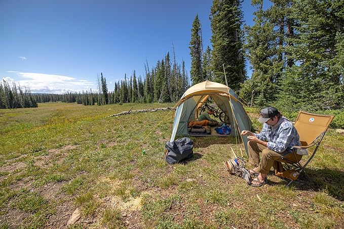 Big Agnes Big Six Armchair - Deluxe Comfort with Built-in Cup Holders | Tall Back, Wide Seat | Packable & Quick Setup | Lightweight Backpacking & Camping Chair
