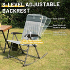 Timber Ridge 3-Level Adjustable Rocking Camping Chair, Ergonomic Padded High Back, Supports 300 LBS, Stable Anti-Tip Rocker, Hard Armrests for Easy Standing, Portable for Patio, Lawn & Tailgating
