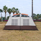 KTT Large Tent 6-8-10 Person,Family Cabin Tents,2 Rooms,2 Doors and 4 Windows with Mesh,Straight Wall,Waterproof,Double Layer,Big Tents for Outdoor,Picnic,Camping,Family Gathering
