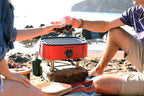 Cuisinart Venture™ Portable Gas Grill, Small Camping Grill with Cutting Board and Handle, Non Stick Porcelain Enameled Cast Iron Grate, 9,000 BTU Stainless Steel Burner for Camping, Tailgates, Beaches