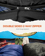 Sportneer Sleeping Bags for Adults, 0 Degree Sleeping Bag XL Flannel Winter Cold Weather Sleeping Bag with Detachable Hood Compression Sack for Camping, Backpacking, Hiking