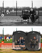 Sportneer Sports Tent, 2-4 Person Instant Pop Up Sports Tents - 92" x 46" x 63.5" Transparent Sport Shelter for Fishing, Camping, Sports Event - Easy Set Up & Tear Down