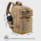 LHI Military Tactical Backpack for Men and Women 45L Army 3 Days Assault Pack Bag Large Rucksack with Shoe Compartment