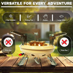 Roamix 54,500 BTU Multi-Fuel Portable Camping Stove – 16,000W Collapsible Windproof Burner with Fuel Canister Adapter & Carrying Case for Outdoor Cooking, Backpacking & Emergency Use