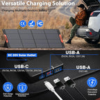 240W Portable Solar Panels for Power Station, 23.5% High Efficiency, 240 Watt Monocrystalline Foldable Solar Panel Charger with USB/20V DC Output Adjustable Kickstand for Camping, Off-Grid Living