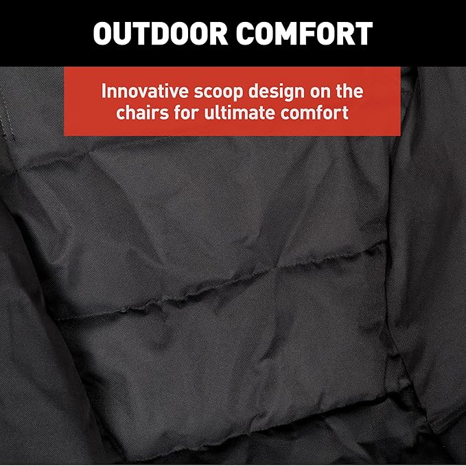 Lippert Baja Overlanding 3-Piece Chair & Table Set, 600-Denier Polyester Folding Chairs, Dual Cupholders, Innovative Scoop for Ultimate Comfort, Fold-up Convenience - 2023053719