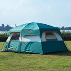 KTT Large Tent 6-8-10 Person,Family Cabin Tents,2 Rooms,2 Doors and 4 Windows with Mesh,Straight Wall,Waterproof,Double Layer,Big Tents for Outdoor,Picnic,Camping,Family Gathering