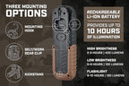 Spec Ops Tools 2-in-1 Rechargeable LED Work Light + Flashlight, 150-400 Lumens, Waterproof, Magnetic Base with Hook, 3 Light Modes, 3percent Donated to Veterans, SPEC-FLASHT