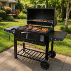 Grill Boss Charcoal Grill with Large 32-Inch Cooking Area - Includes Warming Rack, Side Shelves, Bottom Storage and Wheels for Outdoor BBQ, Tailgating, Camping & Backyard Grilling