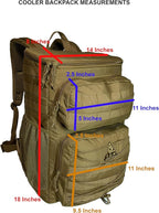 Cooler Backpack, Tactical, Insulated. Heavy Duty, Extra Large, Leak Proof for Hiking, Camping, Beach. Bonus, Credit Card Multi Tool Included