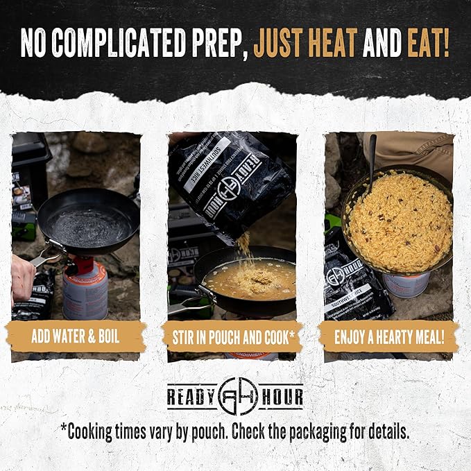 Ready Hour 1-Week Food Supply Ammo Can (58 Servings), Emergency Storage Rations, Prepper Kit, Survival Food, Freeze-Dried, 25-Year Shelf Life, Flood-Safe Container